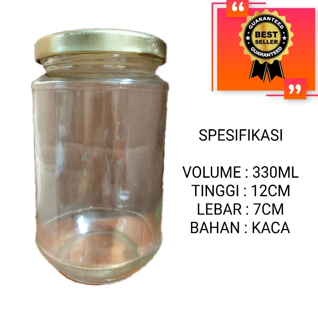 toples jar 330ml, botol tolpes 330ml,  toples kaca 330ml