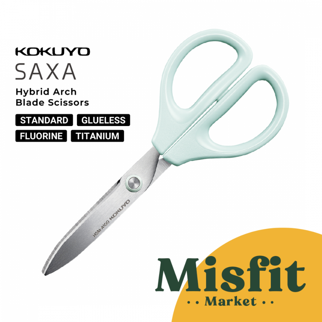 

Kokuyo SAXA Hybrid Arch Blade Scissors FLUORINE GLUELESS TITANIUM Gunting Anti Lengket Karat