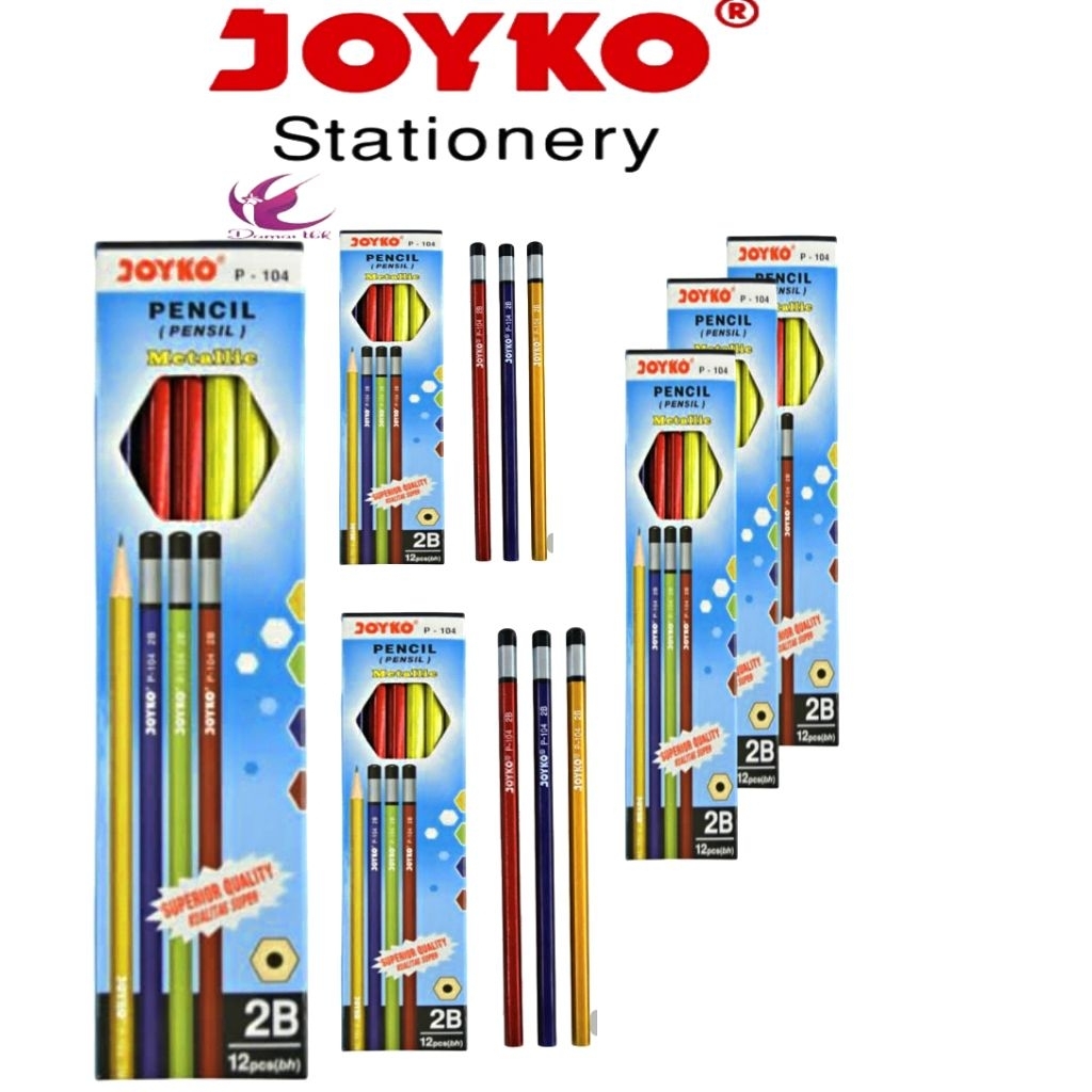 

pensil metalik alat tulis merek JOYKO P104 isi12pcs
