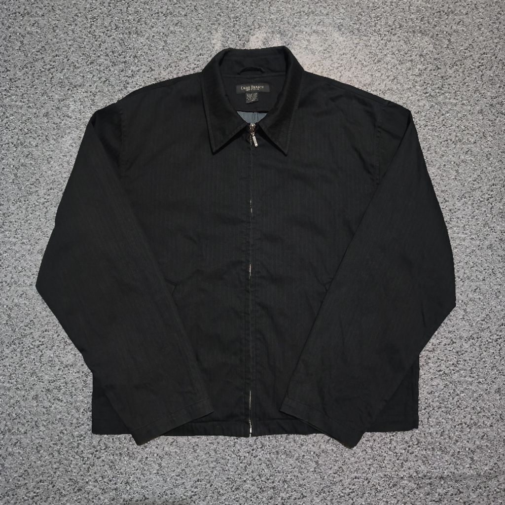 Work Jacket Boxy Vintage Casual Dark Grey Outerwear Canvas Second