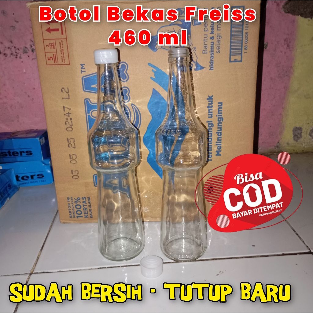 Botol Kaca Bekas Sirup Freiss Sudah Bersih Ada Tutup Baru