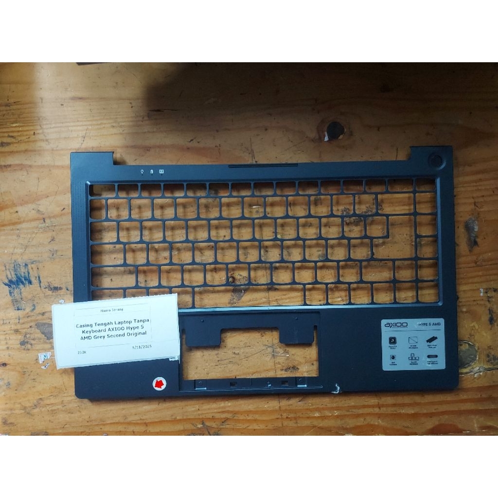 Casing Tengah Laptop Tanpa keyboard AXIOO Hype 5 AMD Grey second original