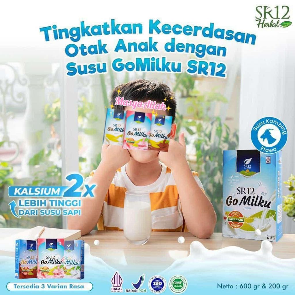 

￼Susu Gomilku SR12 Susu Kambing Etawa Bubuk Kualitas Premium Kemasan 200 gram & 600 gram