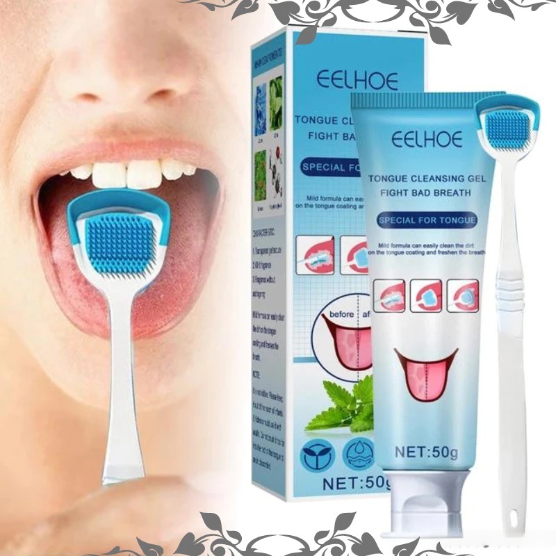 Gel pembersih lidah Pembersih lidah bayi Pembersih lidah dewasa Sikat lidah Perawatan Mulut Menghila