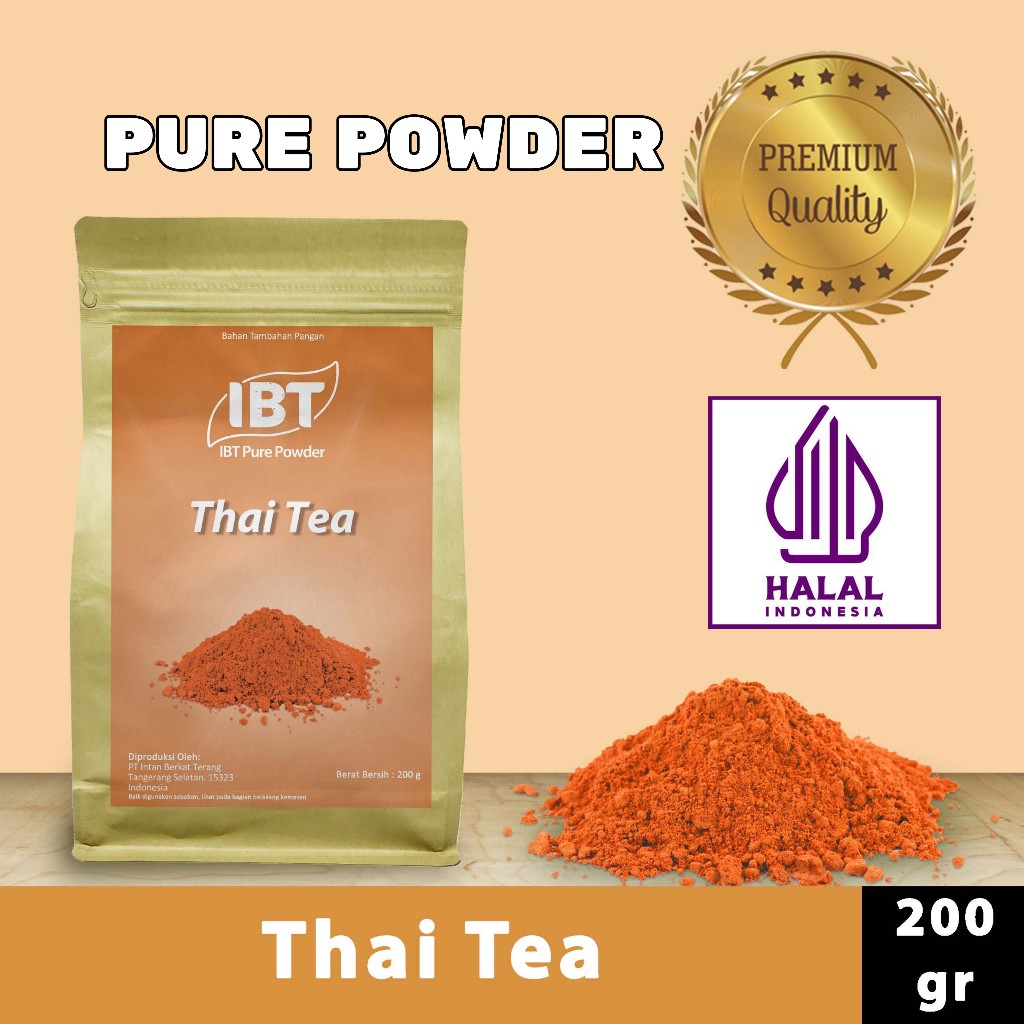 

Pure Thai Tea Powder Essence Murni Bubuk Import Makanan Kue 200 gr