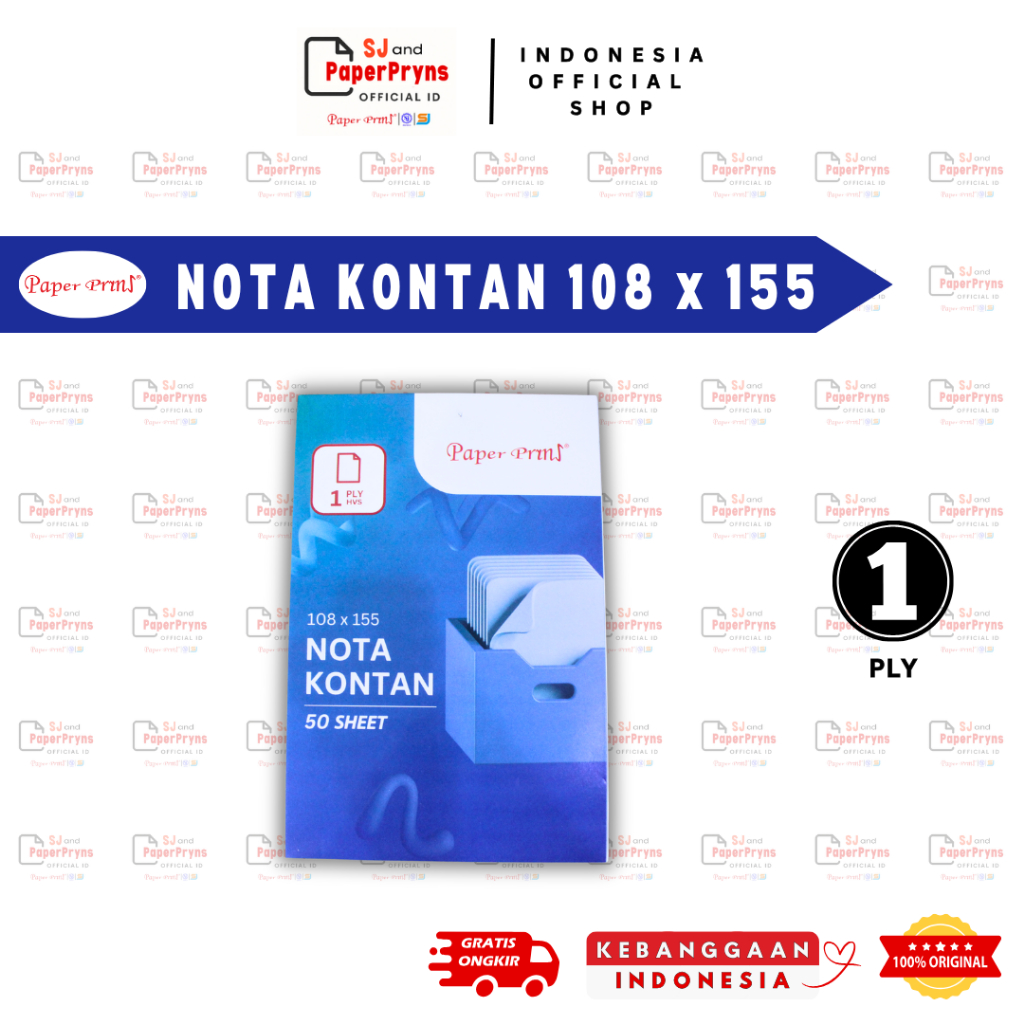 

PAPERPRYNS Nota Kontan 108 x 155mm (1 PLY) HVS Sheets
