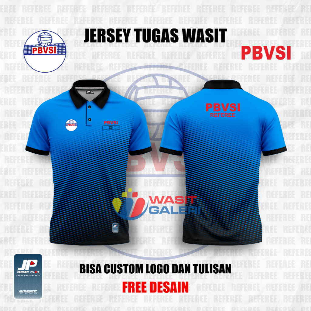 JERSEY WASIT VOLI / VOLLY PRINTING PREMIUM BAJU POLO ( PBVSI - PBVSI REFEREE )