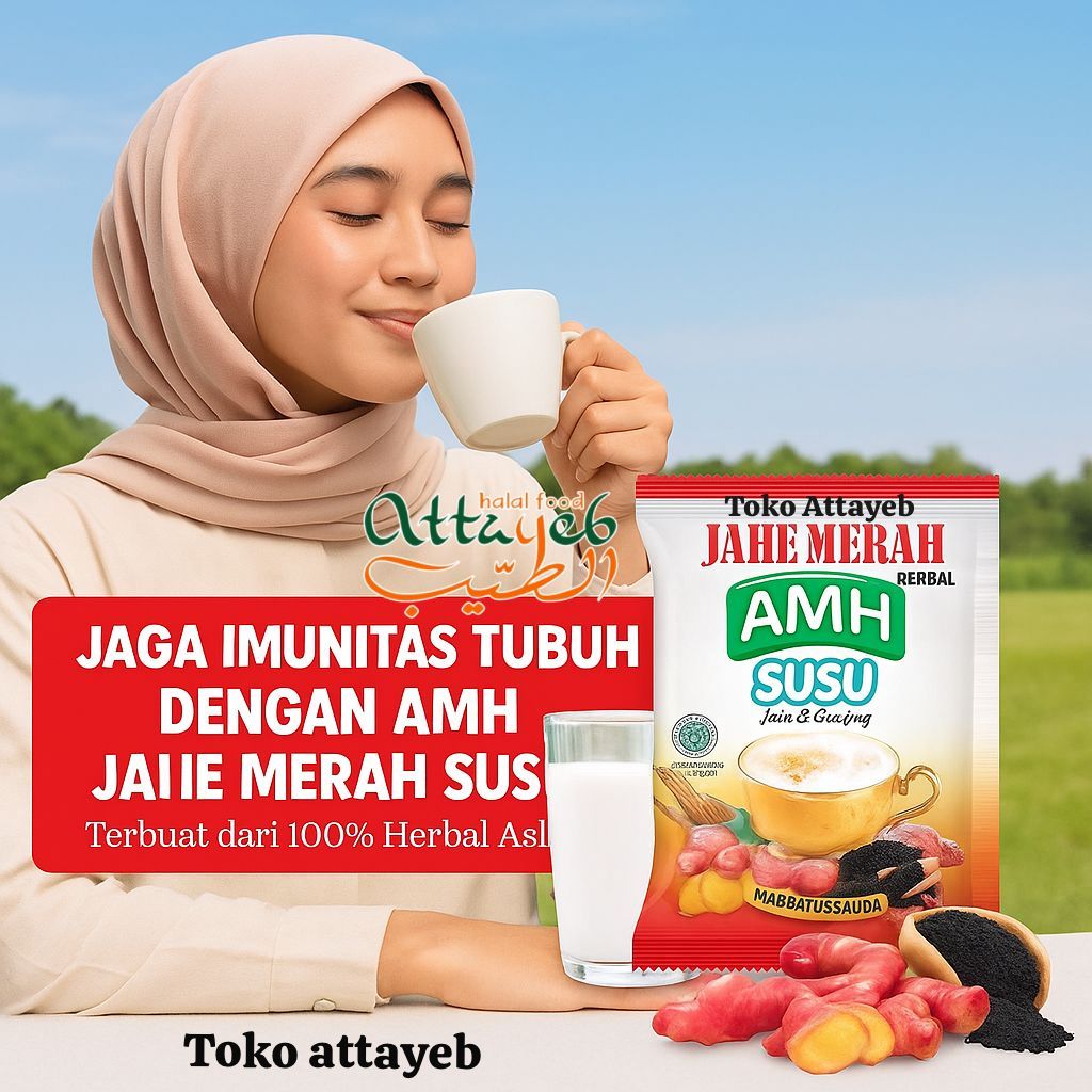 

Susu Jahe Merah AMH Per Renteng 10 Sachet Plus Susu Etawa Madu Jahe Merah Murni Plus Kayu Manis Ginseng Habbatussauda Secang Sambiloto Gula