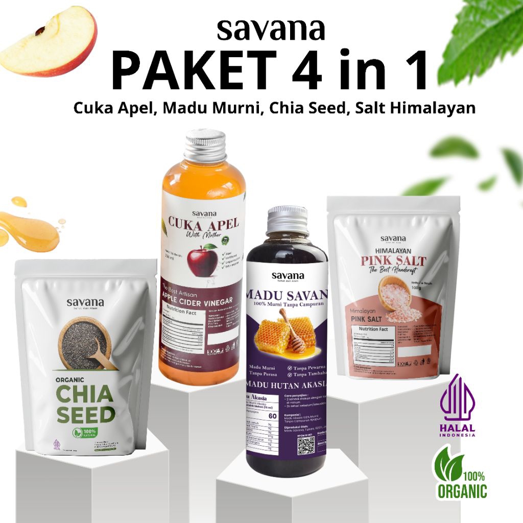 

Paket Chia Seed Sari Apel Madu Murni Garam Himalayan