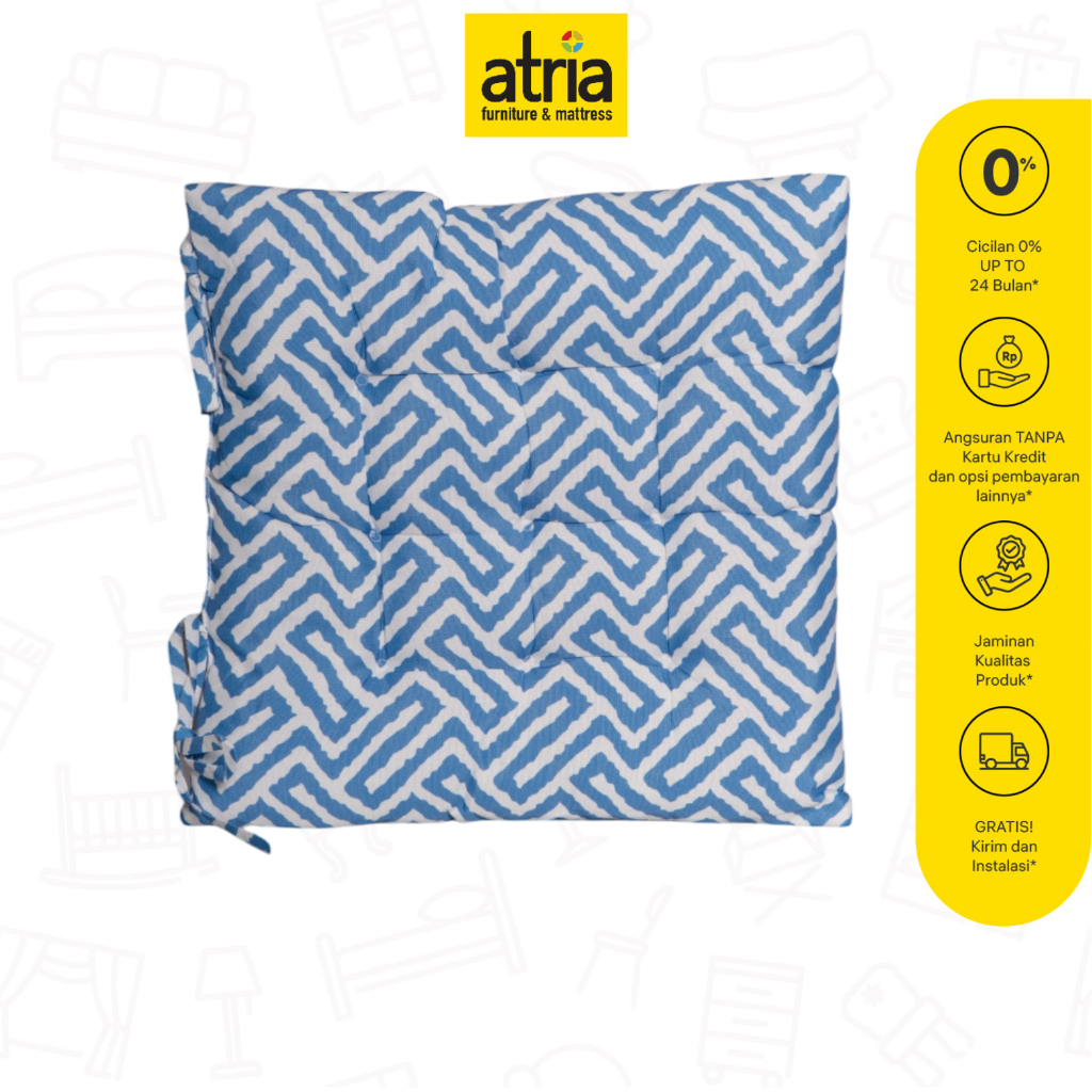 Atria Chairpad Bantal Duduk Motif Zigzag 43X43CM