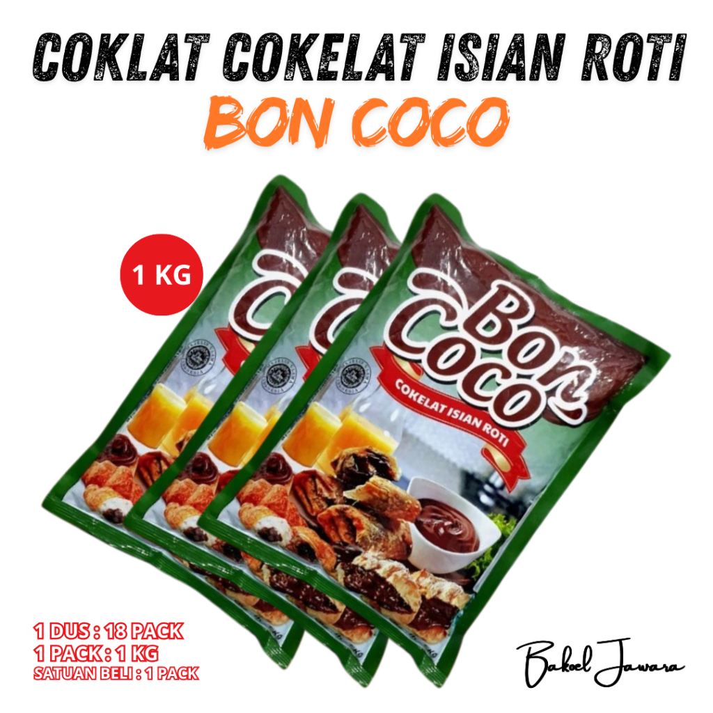 

( 1 PCS 1KG ) BON COCO COKELAT PASTA ISIAN ROTI / CHOCO CHOCOLATE FILLING / SELAI COKLAT 1 kg