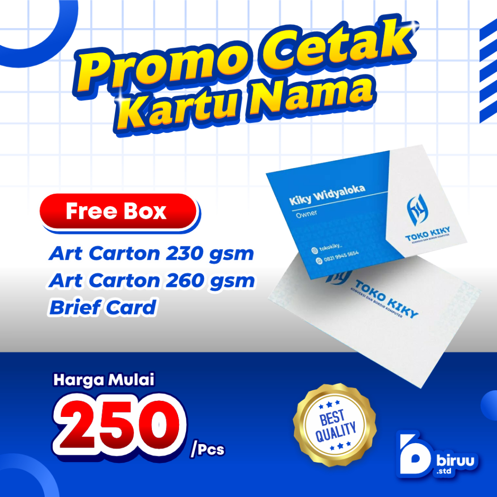 

Cetak Kartu Nama Custom | Full Color, Desain Profesional & Murah