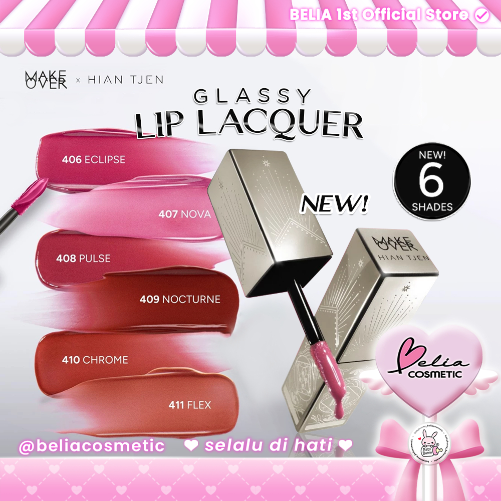 ❤ BELIA ❤ MAKE OVER Glassy Lip Lacquer X Hian Tjen | Lip Gloss Tint Lip Cream Lipstick