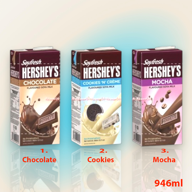 

Soyfresh Hersey's 946ml Cookies N Creme Mocha Susu Soya Uht Siap Minum Soy Fresh Hersyes Moka
