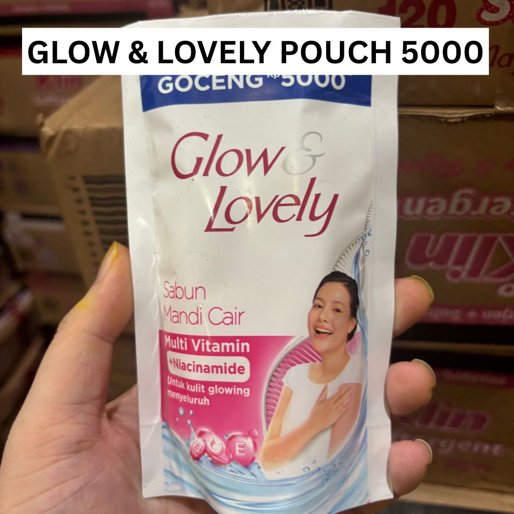 GLOW & LOVELY SABUN MANDI CAIR 85 GRAM POUCH 5000 FAIR LOVELY SABUN MULTIVITAMIN NIACIAMIDE AHA BHA 