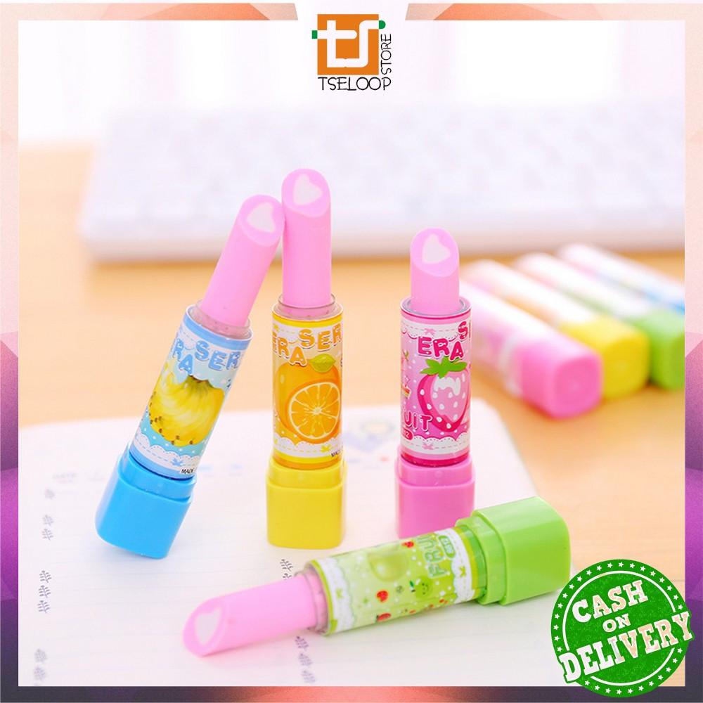 

EC OFM-A70 Penghapus Model Lipstik Karakter Buah Random / Penghapus Pensil Eraser Buah Warna Warni Lucu / Penghapus Pensil Eraser Fruits Import