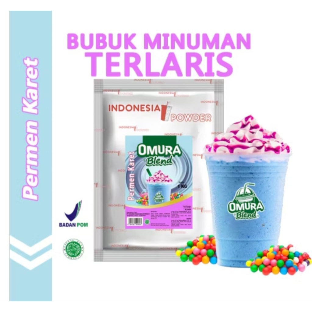 

Omura Blend Bubuk Minuman Premium Rasa Permen Karet Powder Drink 1 kg Omura Powder
