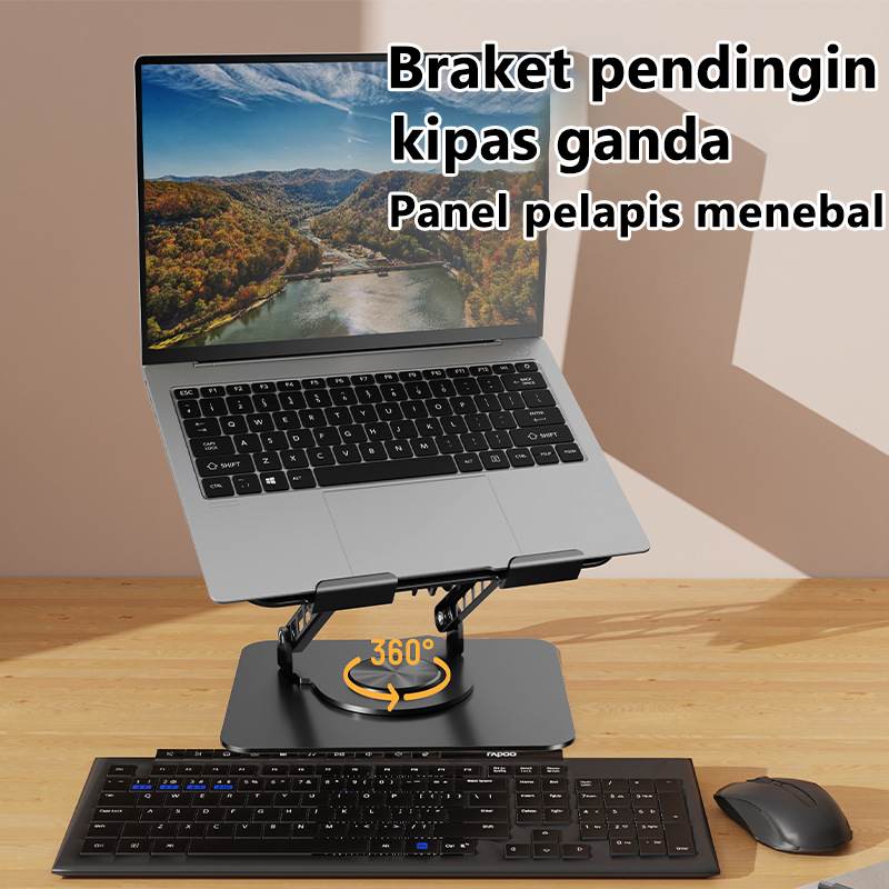 Universal Stand Laptop 360 Rotatable laptop stand Dilipat Full alumunium Stand Holder Laptop
