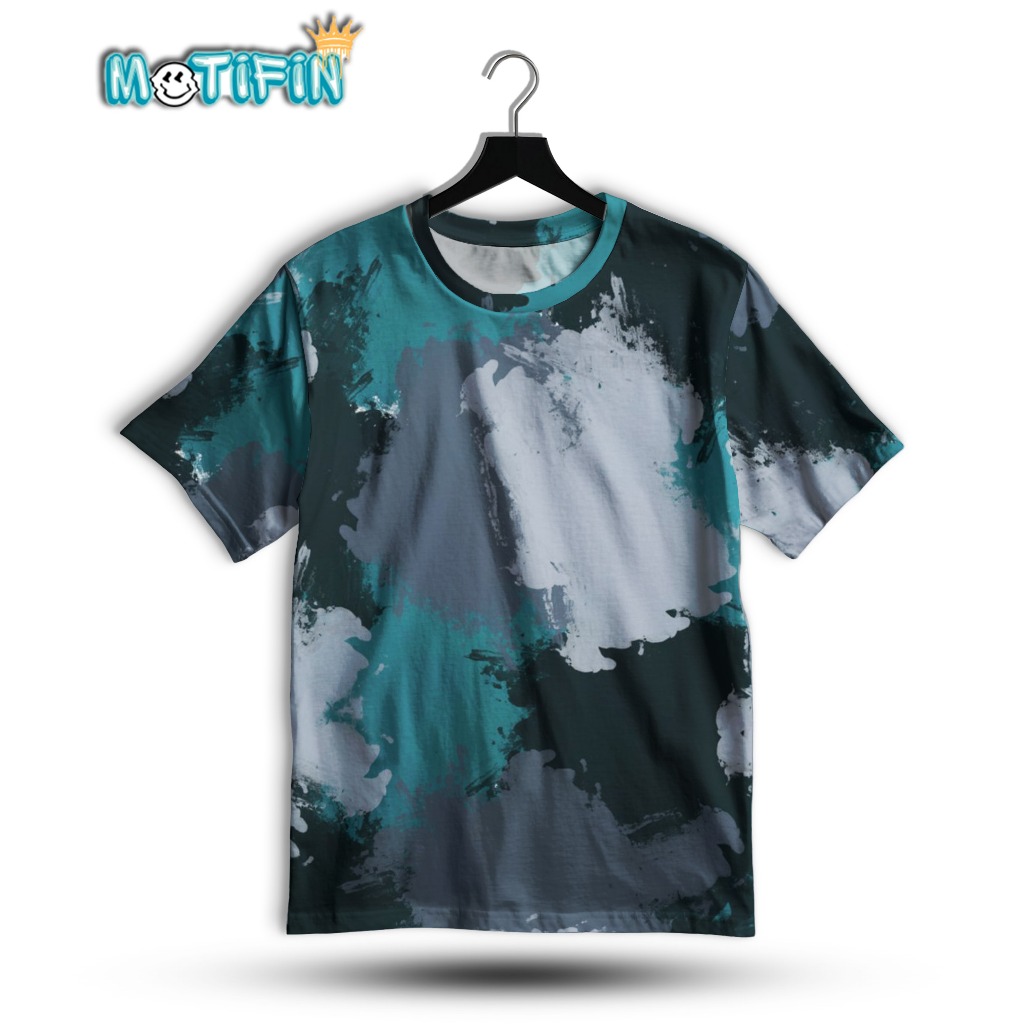 MOTIFIN Kaos Lukisan Abstrak Gelap Unisex Lengan Pendek | MO-154
