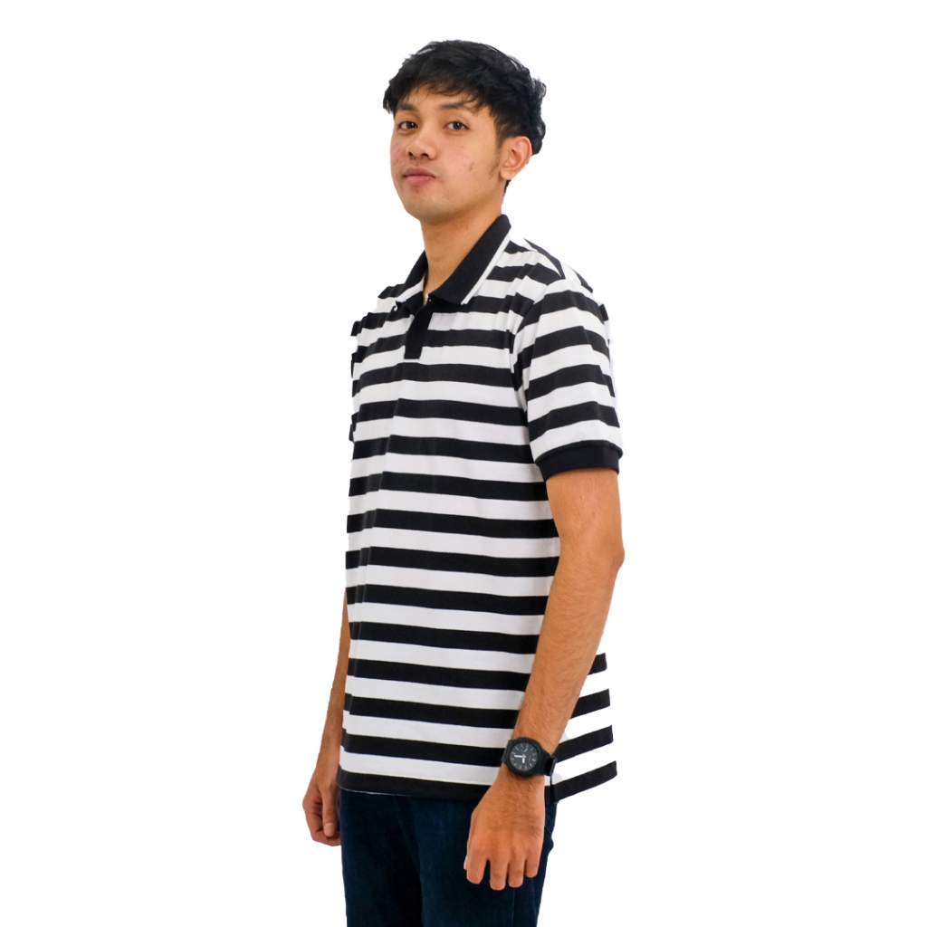 POSHBOY Polo Shirt Johnny Collar Edmonton Hitam - Kaos Kerah Pria Lengan Pendek