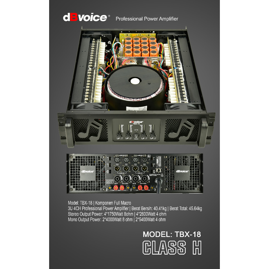 Power db Voice TBX 18 Original Amplifier dBVoice TBX18 Class H