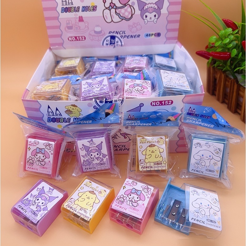 

serutan pensil dua lubang kuromi double-hole pencil sharpener rautan pensil karakter sanrio atk