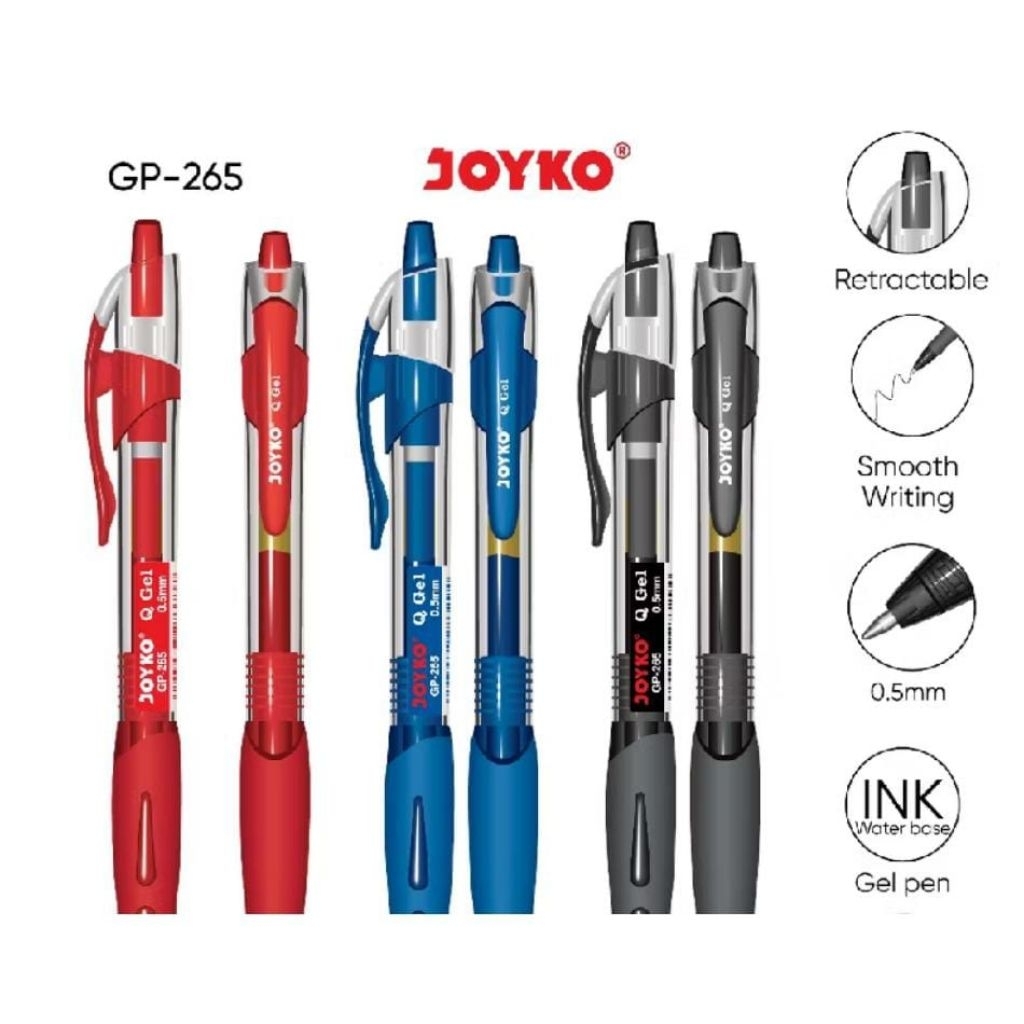

Joyko Gel Pen Pulpen Pena GP-265 Q Gel 0.5 mm