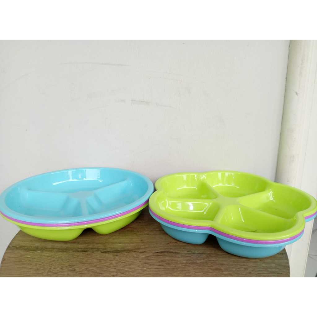 TEMPAT MAKAN BAYI / PIRING MAKAN BAYI 3 SEKAT / PIRING MAKAN BAYI / PIRING MAKAN BAYI MOTIF BUNGA