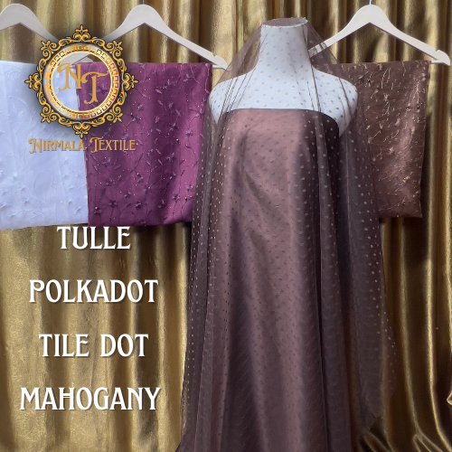 KAIN TILE DOT KAIN TILE POLKADOT BAHAN TILE BINTIK HALUS SOFT TULLE POLKADOT DRESS ATASAN WANITA DOT
