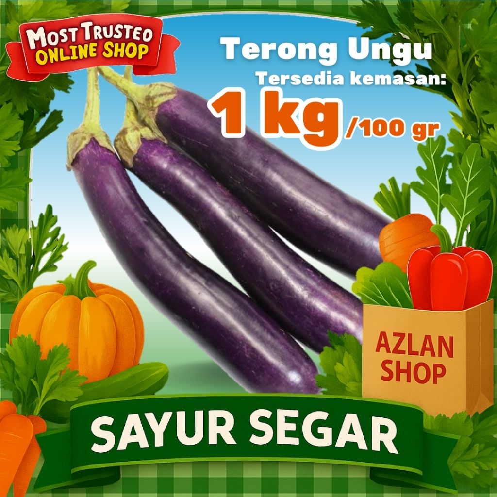

Terong Ungu Panjang 1kg - 100gr, Produk Sayuran Segar (Instan/ Same Day)
