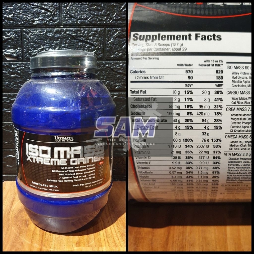 Suplemen Fitness ULTIMATE UN Iso Mass Xtreme Gainer 10 lb Malang Isomass 4.5 kg