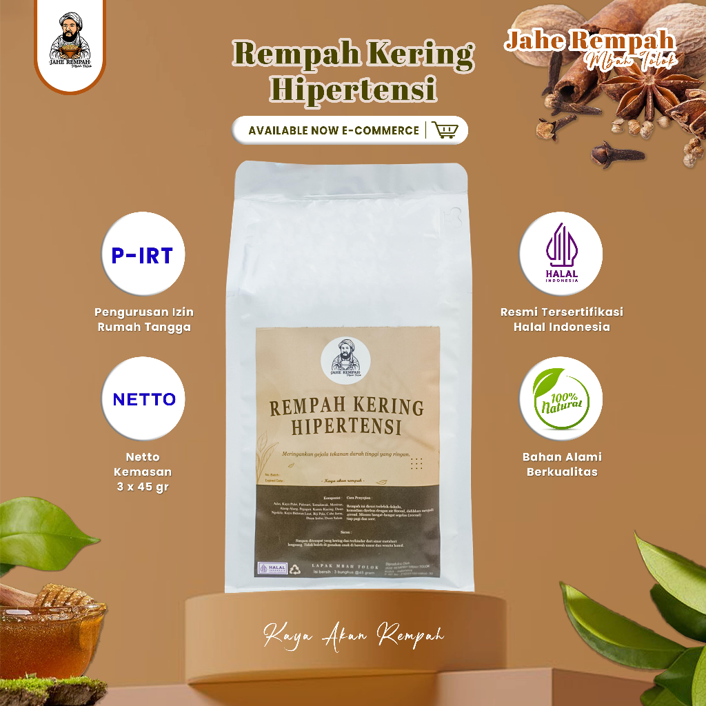 

RACIKAN REMPAH KERING UNTUK MENURUNKAN DAN MENGATASI HIPERTENSI 100% HERBAL RESEP DARI LELUHUR JAWA