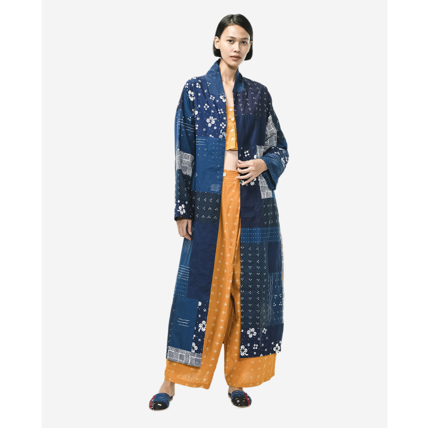 Jubah "Daur Collection" Outer Batik Cap Linen Sejauh Mata Memandang