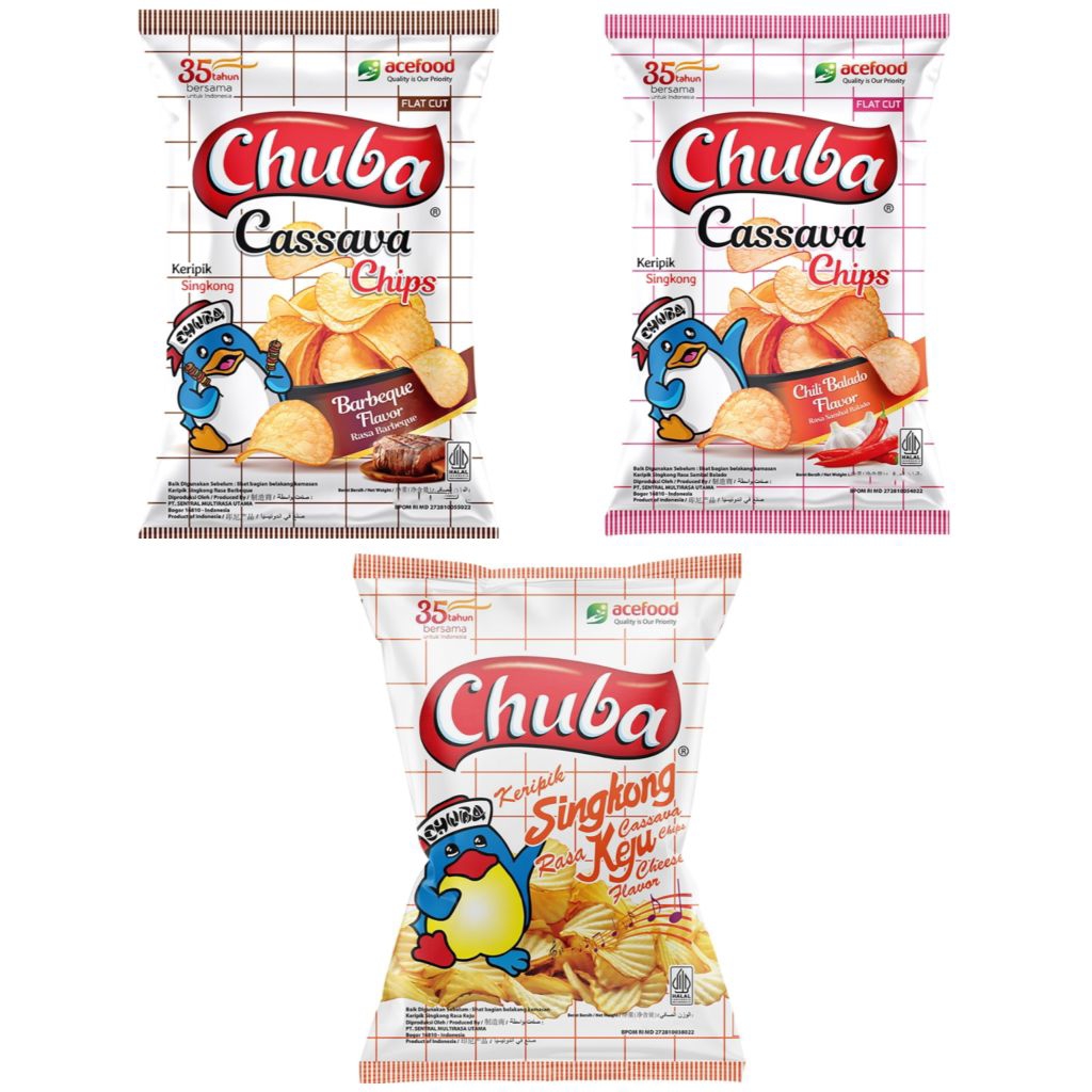 

Chuba Cassava Chips Chili Balado barbeque bbq keju