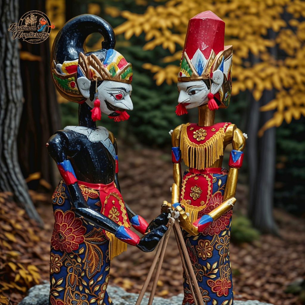 Wayang Golek Couple Bima & Arimbi Ordinary Quality (1set=2pcs)