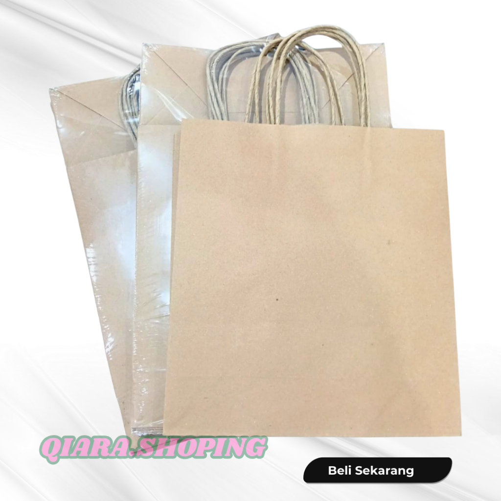 

1 PAK PAPERBAG COKLAT POLOS ISI 10