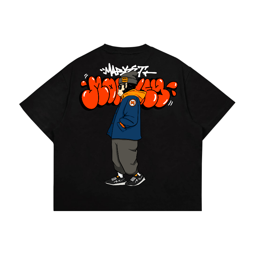 Market Monkey Kaos Pria Oversize Bob throwups Cotton Combad 16S