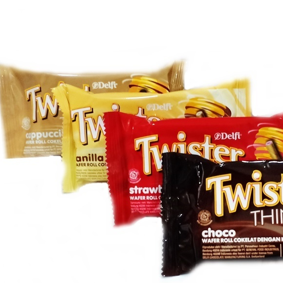 

[PROMO - Min. 10Pcs] Twister Thins Rolls Thin Aneka Rasa Choco Strawberry Vanilla Cappuccino Snack Cemilan Pusat Grosir
