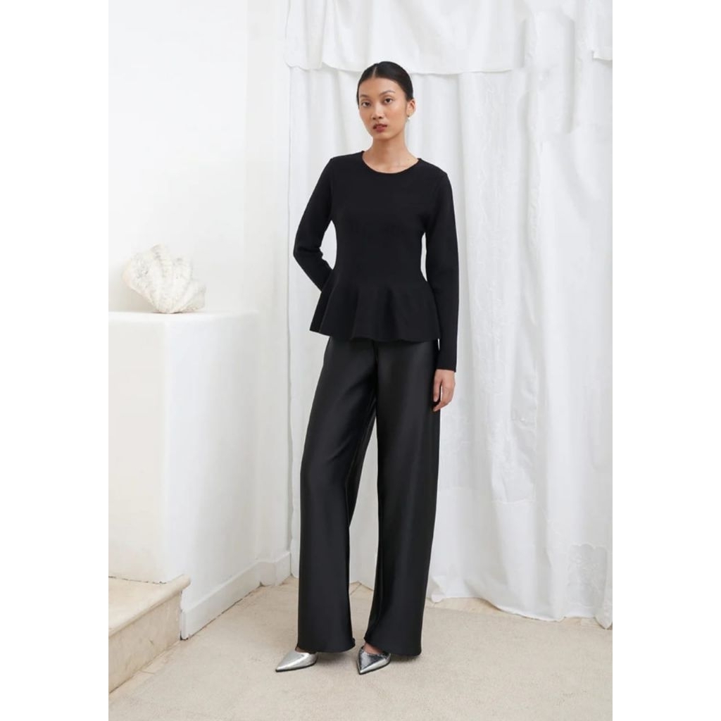 PL Duma Josette Peplum Top Black