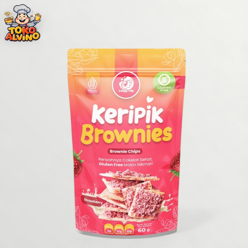 

KERIPIK BROWNIES STRAWBERRY 60GR | KRIUK MANIS ASEM SEGER | AUTO GEMES!