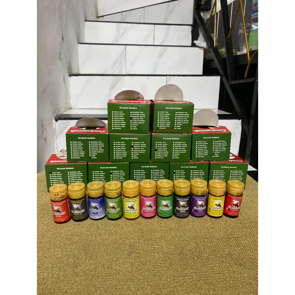 

[ 1 Box Isi 12 ] Pewarna Makanan Cair Botol kemasan 15ml | Food Grade Aneka Warna Untuk Kue & Minuman