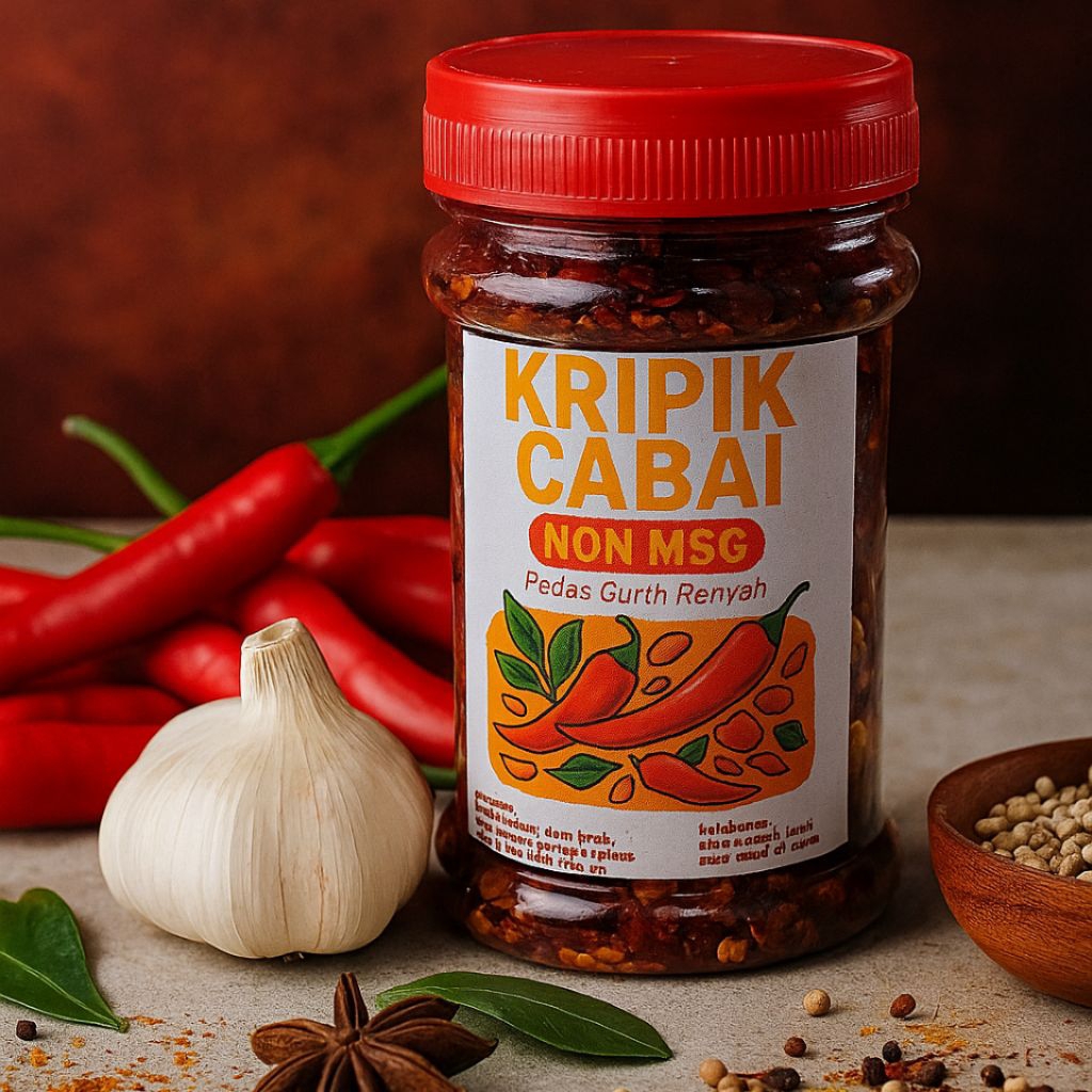 

Keripik Cabai Sambal Tabur Pedas Gurih NON MSG DejozzFood - Snack Cabai Renyah Tahan Lama