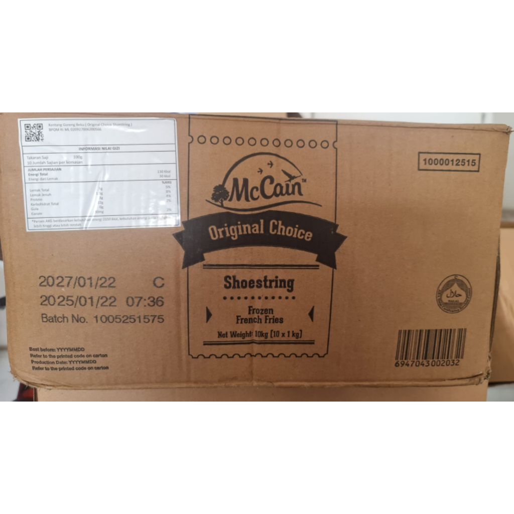 

Kentang Mc Chain 1Kg Shoestring