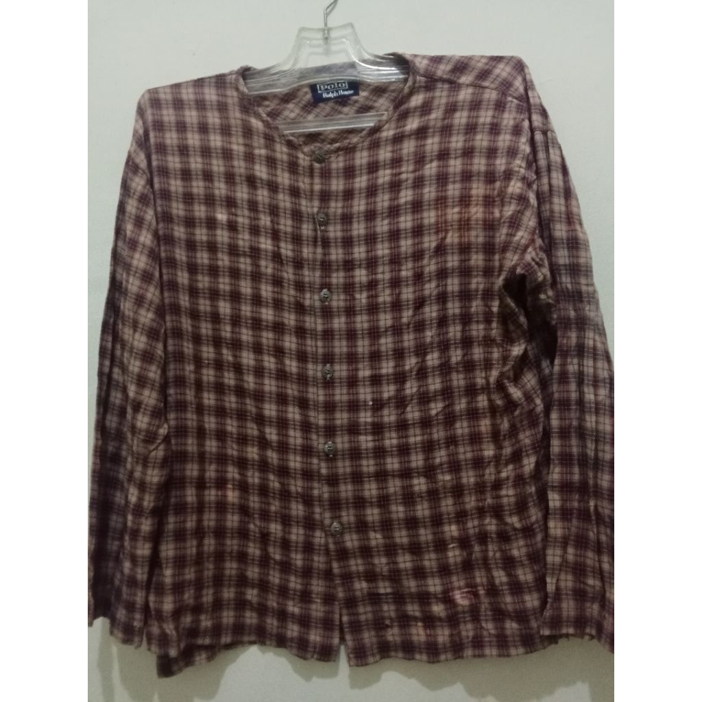 POLO KEMEJA KOTAK KOTAK COKLAT PRIA