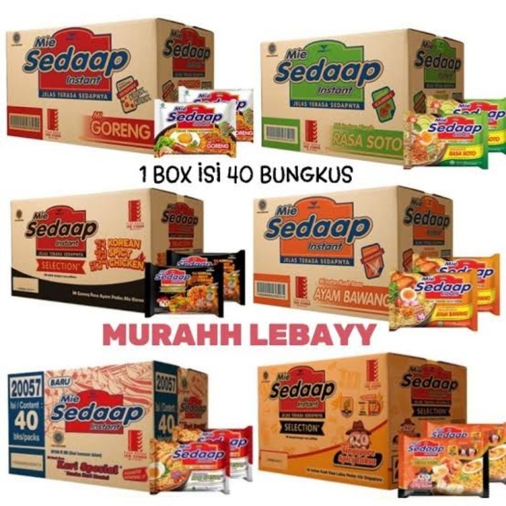 

Sedaap Mie Instan Varian Rasa 1 Dus Isi 40 Pcs - Sedaap Rasanya Rasa - Promo Payday