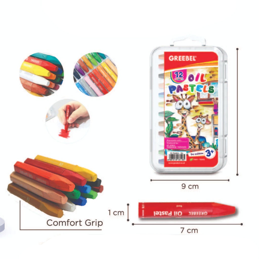 

GREEBEL CRAYON KIDS OIL PASTEL/ CRAYON GREEBEL/ KRAYON SEKOLAH NON TOXIC