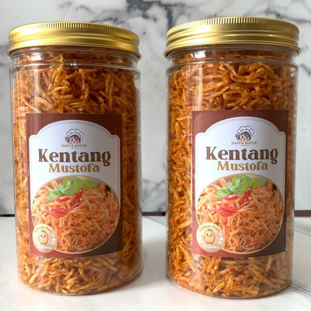

KENTANG MUSTOFA JAR L (BESAR) DAPUR BESTIE / KENTANG KERING KERIPIK CEMILAN JAJANAN PEDAS MANIS GURIH ENAK MURAH