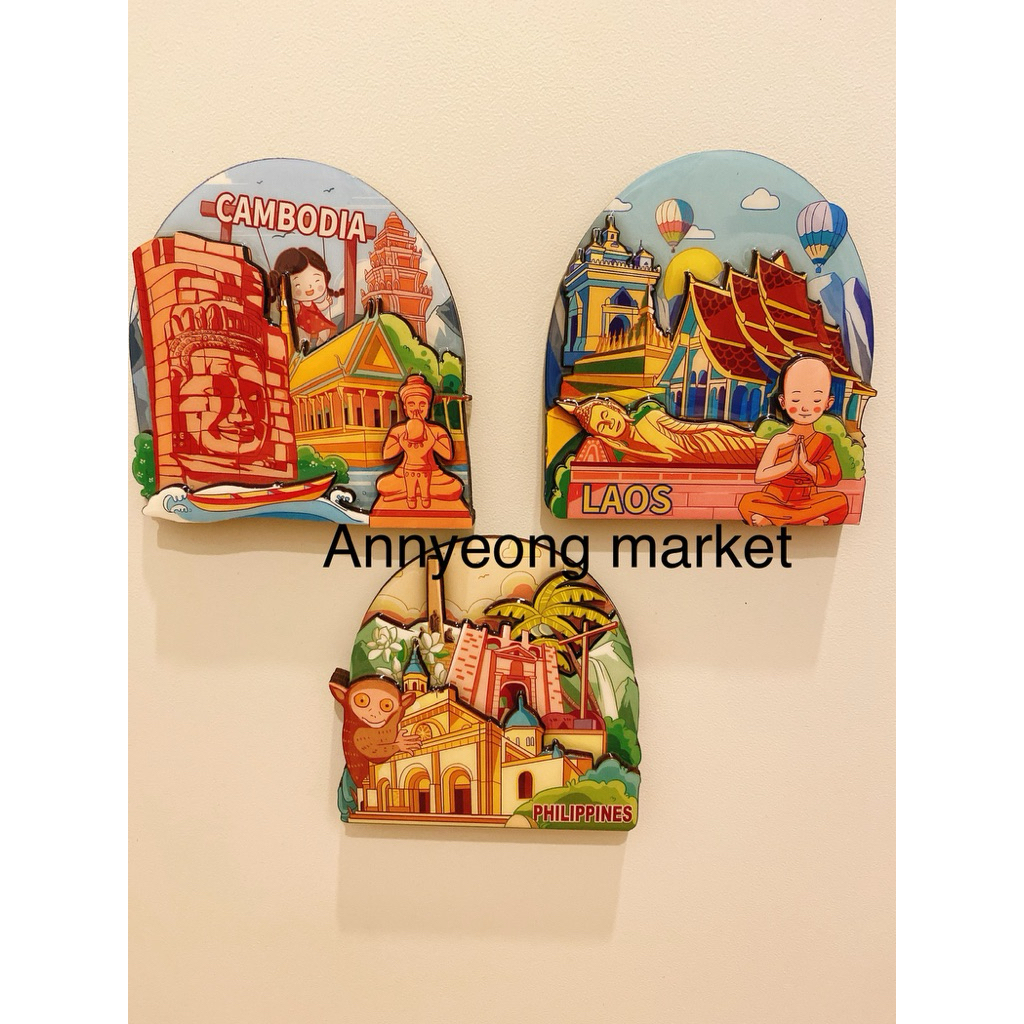 Magnet Kulkas Asia Tempelan Kulkas singapore Laos Kamboja Filipina