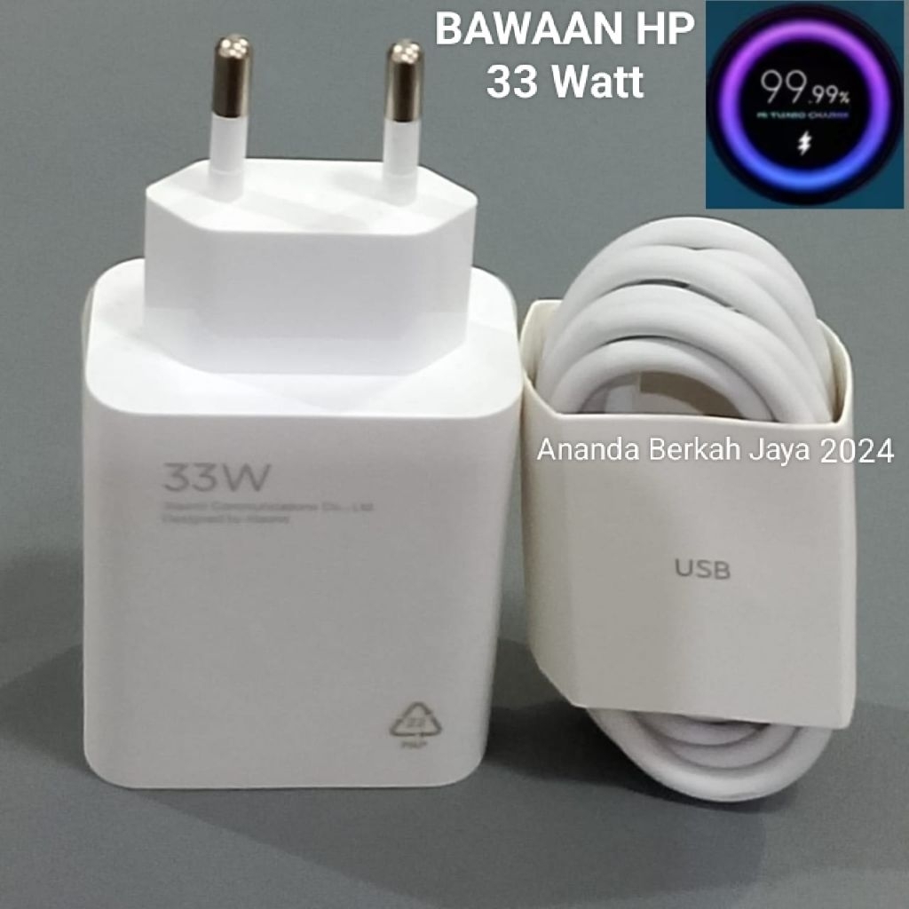 Charger XIAOMI REDMI Bawaan Hp Poco X3 F2 F3 F4 Note 10s 9 Pro 10 Pro Note 11 Note 12 Pro 33 Watt