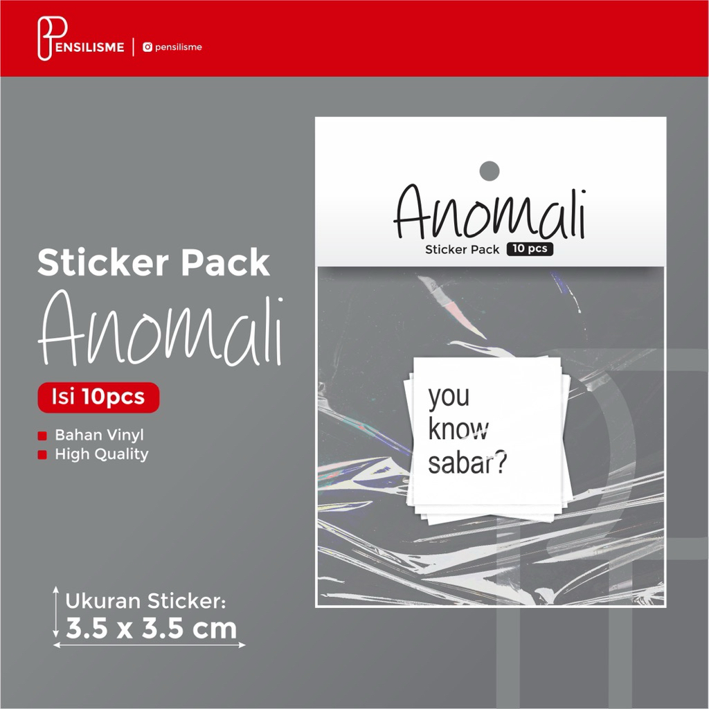 

Sticker Pack ANOMALI – 10 Pcs, Bahan Vinyl, Harga Murah dan Lucu